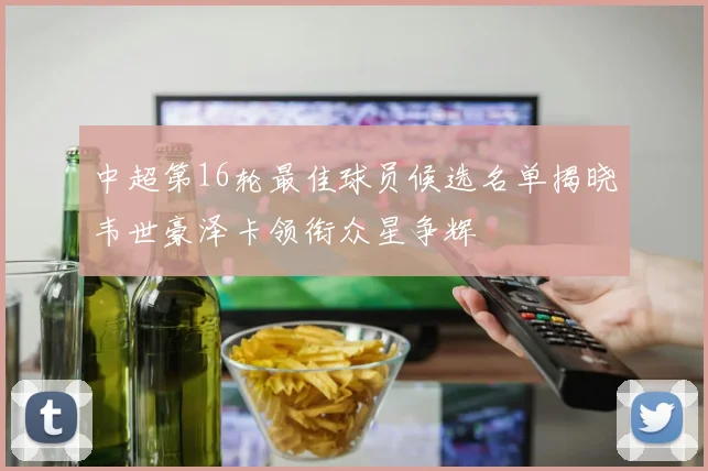 中超第16轮最佳球员候选名单揭晓韦世豪泽卡领衔众星争辉